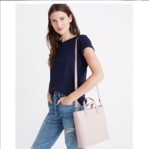 Madewell Small Pink Zip Top Transport Tote